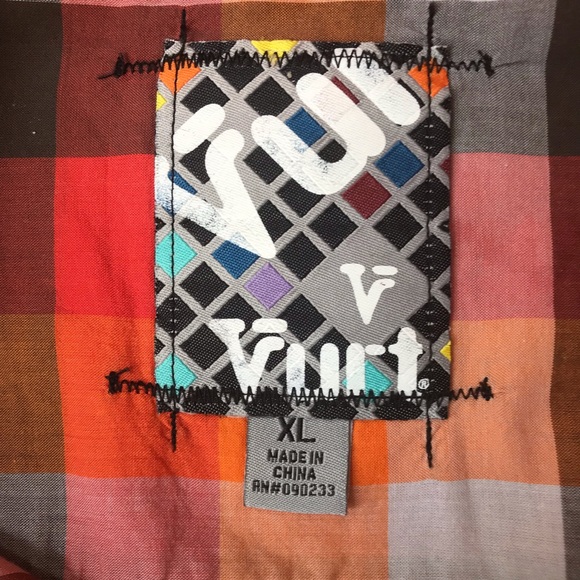 Vurt Button Up Checkered Long Sleeve Shirt XL - Picture 3 of 11